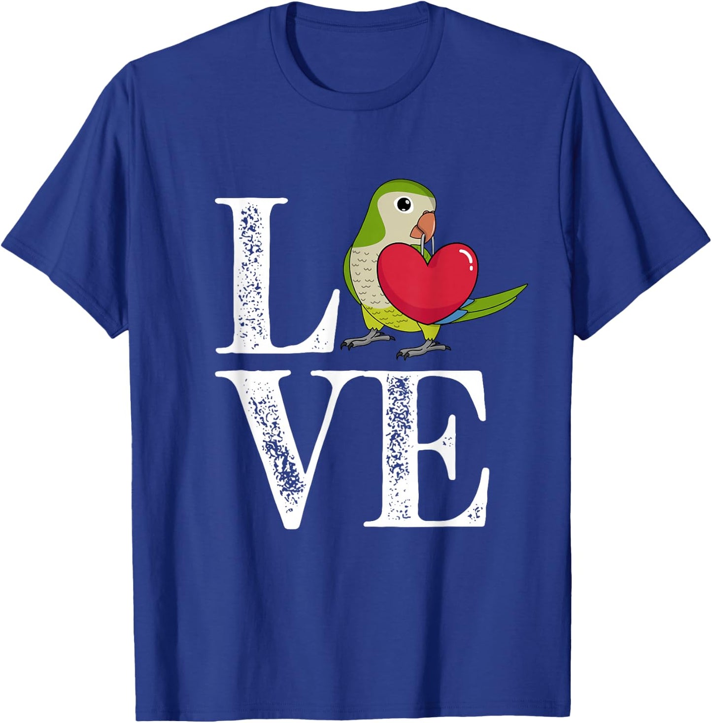 Love Parrot I Green Monk Parakeet Quaker T-Shirt - T-Shirt | Royal