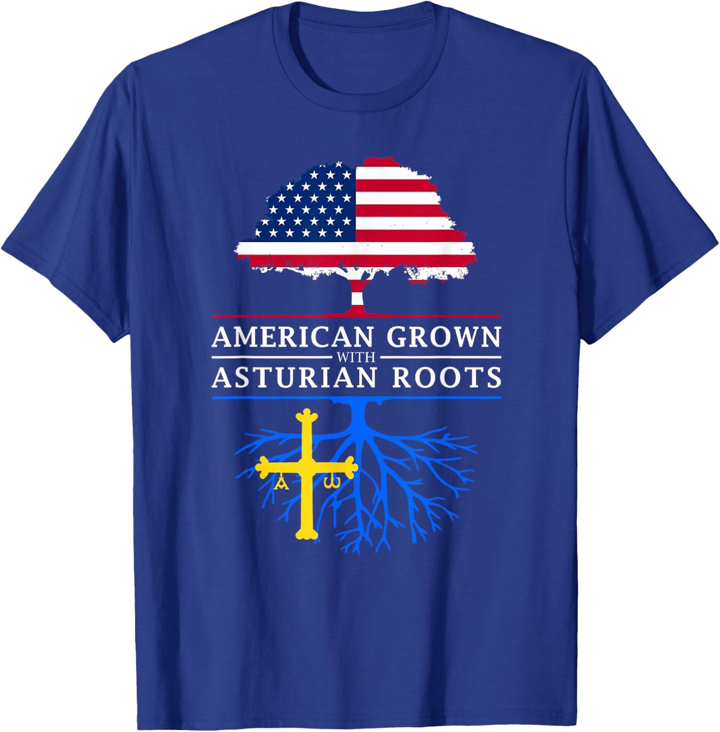 Asturian American Flag Reunion - Asturias Shirt T-Shirt - T-Shirt | Royal