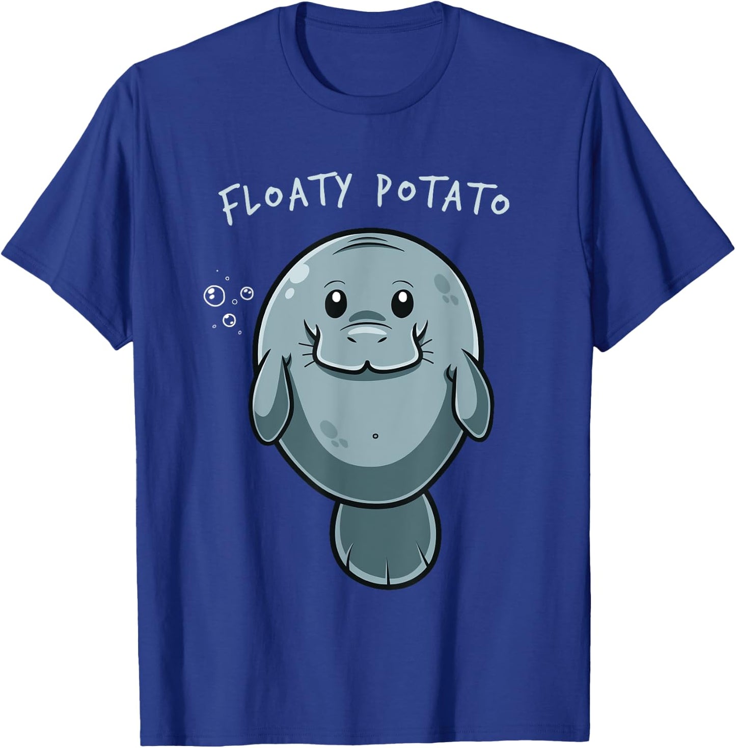 Floaty Potato Funny Manatee Sea Animal Manatees Potatoes T-Shirt - T-Shirt | Royal