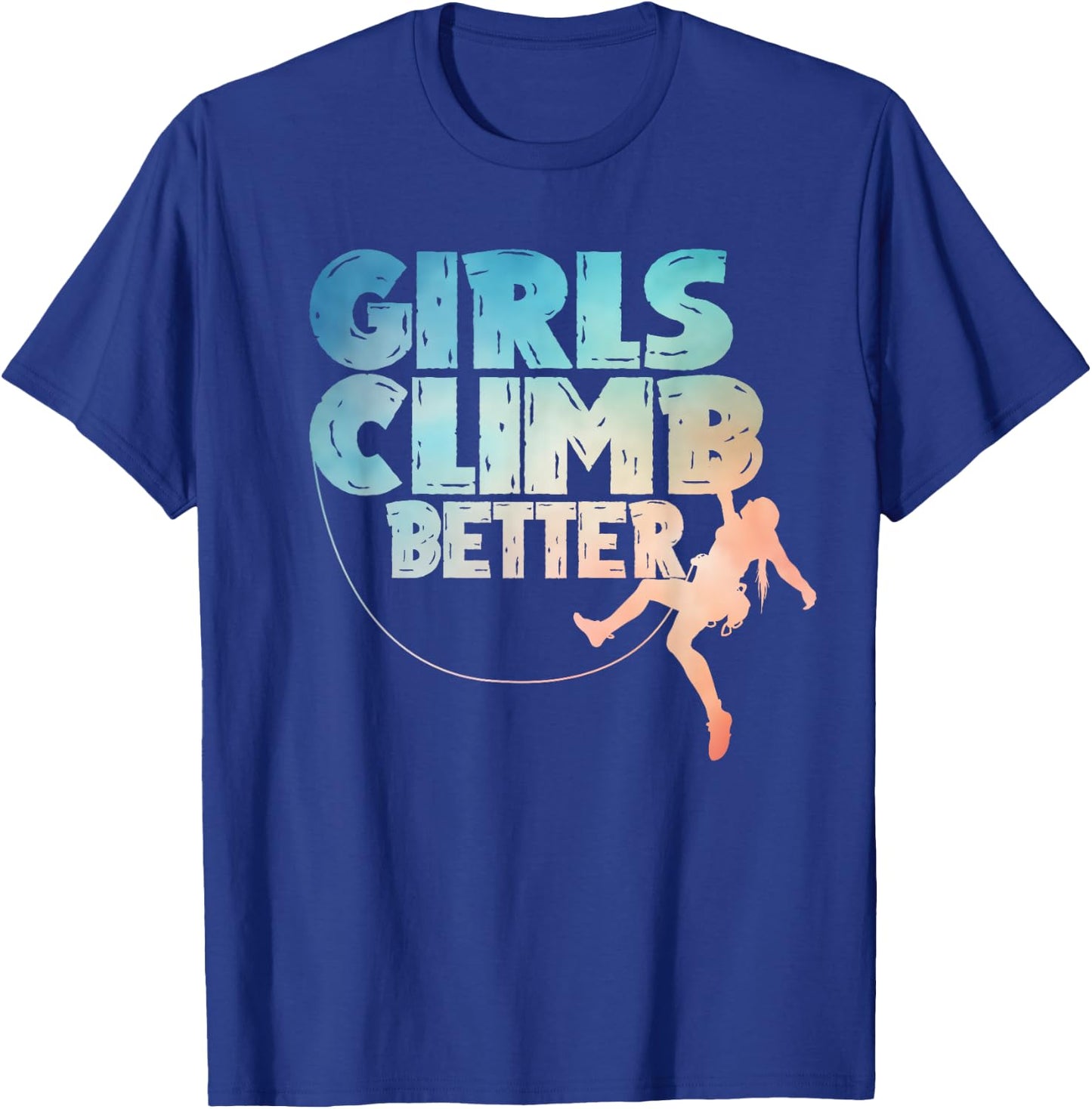 Cool Rock Climber Art Girls Indoor Rock Climbing T-Shirt - T-Shirt | Royal
