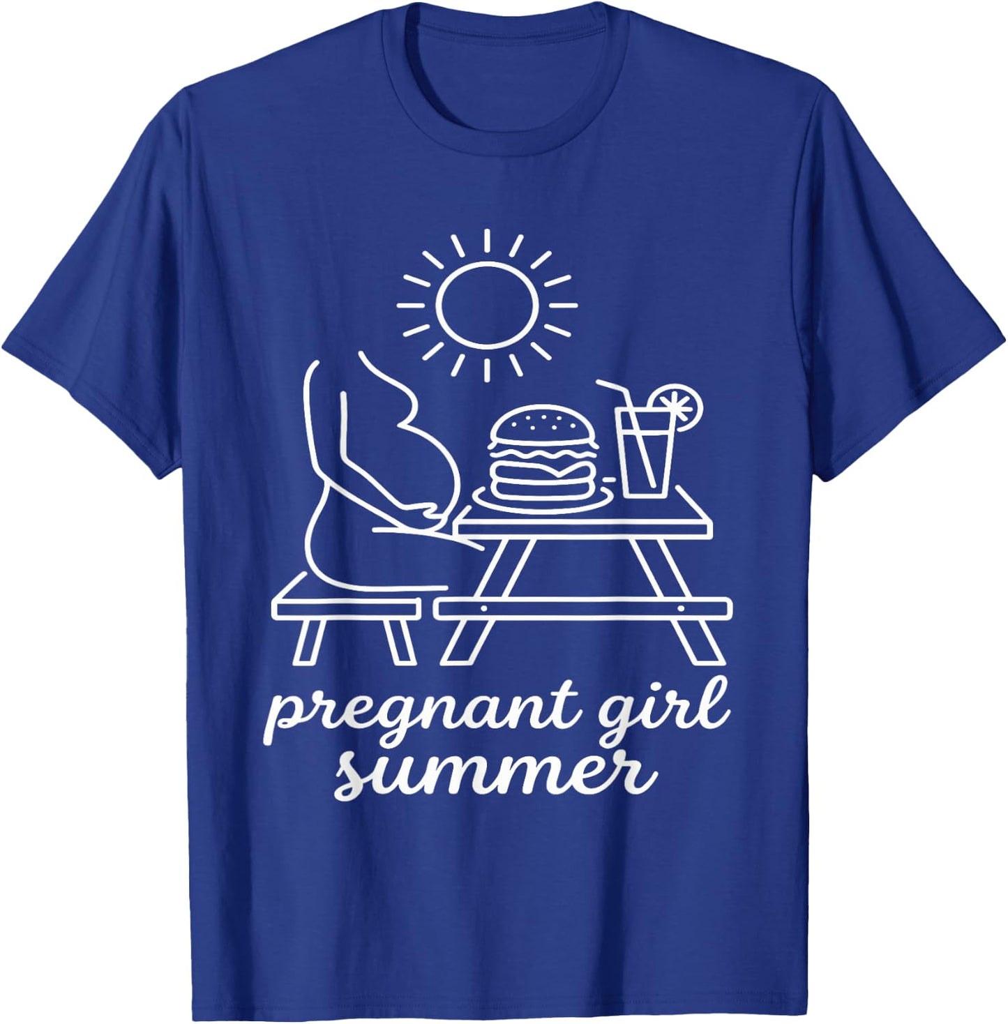 Pregnant Girl Summer - Pregnancy Announcement T-Shirt - T-Shirt | Royal
