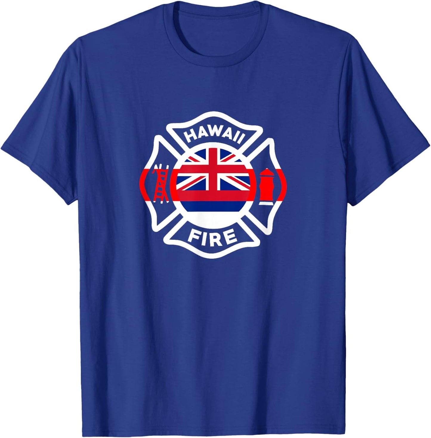Hawaii Fire Rescue Department Firefighters Uniform Duty T-Shirt - T-Shirt | Royal