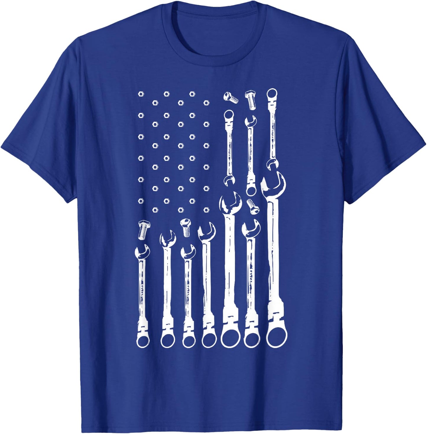 Mechanic Flag American Patriotic Flag Car Mechanic USA Flag T-Shirt - T-Shirt | Royal