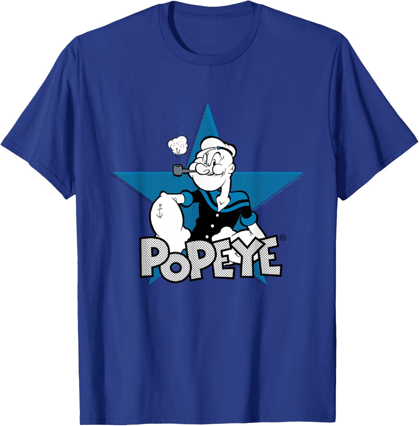 Popeye The Sailor Man Pop Art Star Retro Comic T-Shirt - T-Shirt | Royal