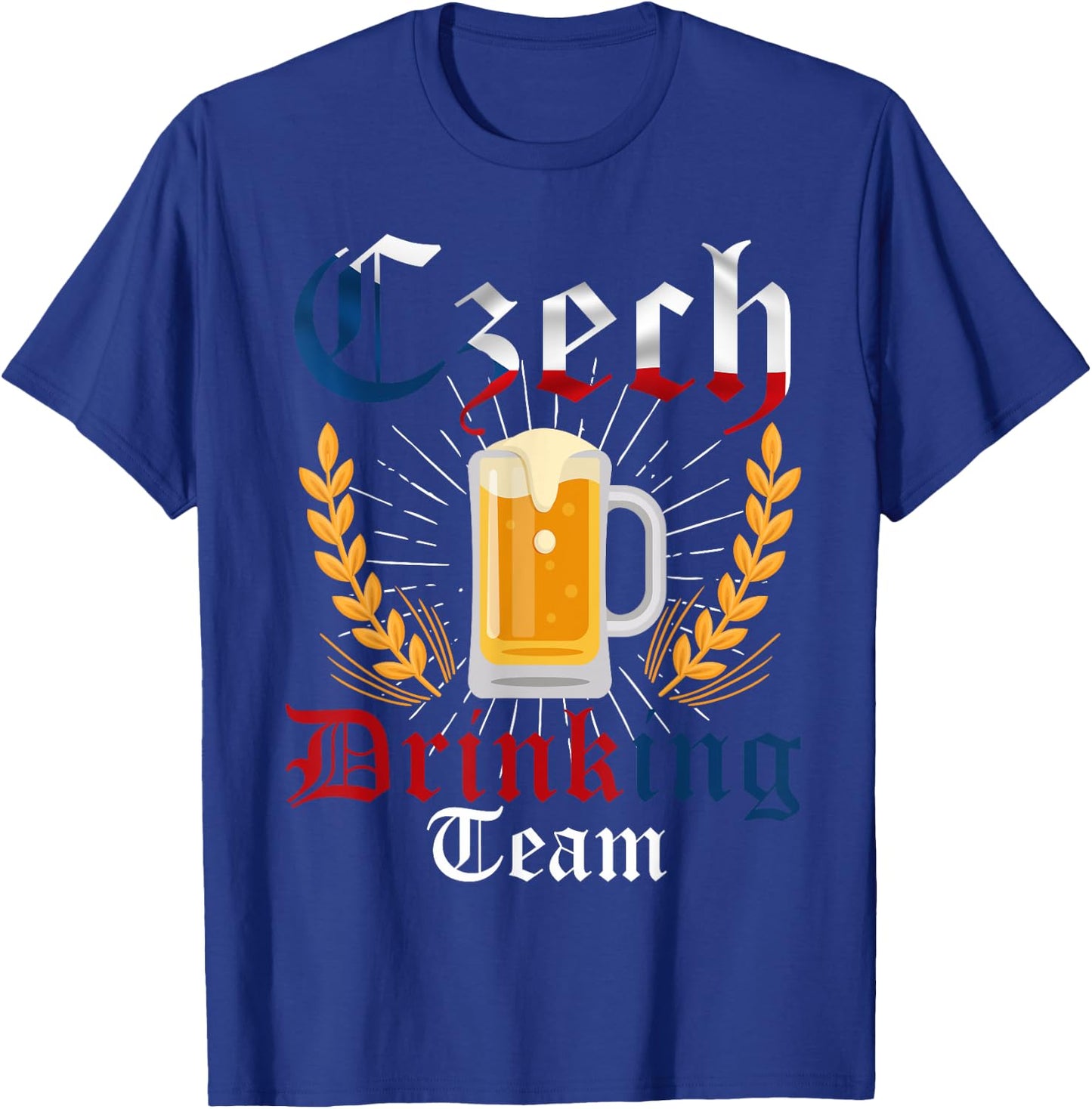 Czech Drinking Team Beer and Flag Colors Oktoberfest Gift T-Shirt - T-Shirt | Royal