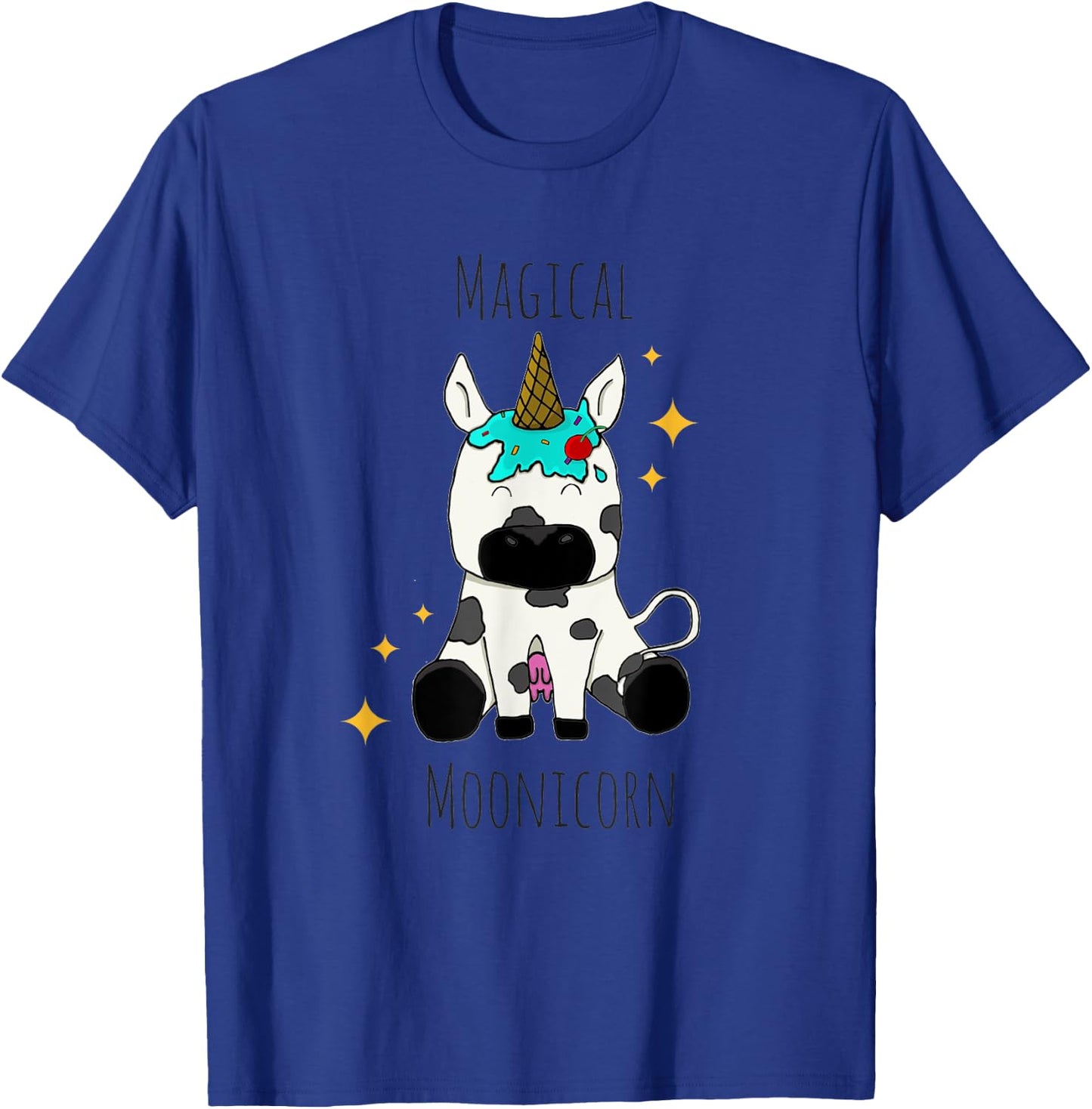 Funny Cow Magical Moonicorn for kids and adults T-Shirt - T-Shirt | Royal