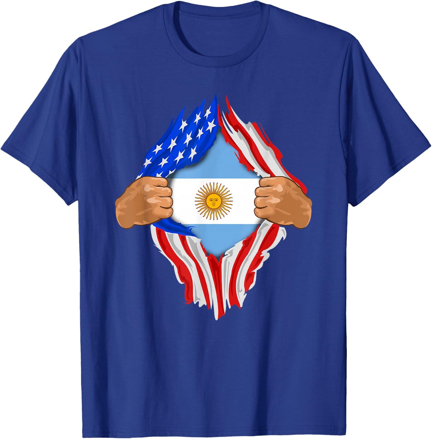 Argentinian Blood Inside Me | Argentina Flag Gift T-Shirt - T-Shirt | Royal