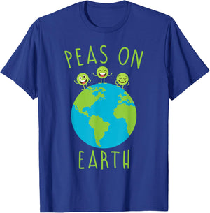 Funny Shirts Peas On Earth Peace Men Women Kids Gifts T-Shirt - T-Shirt | Royal