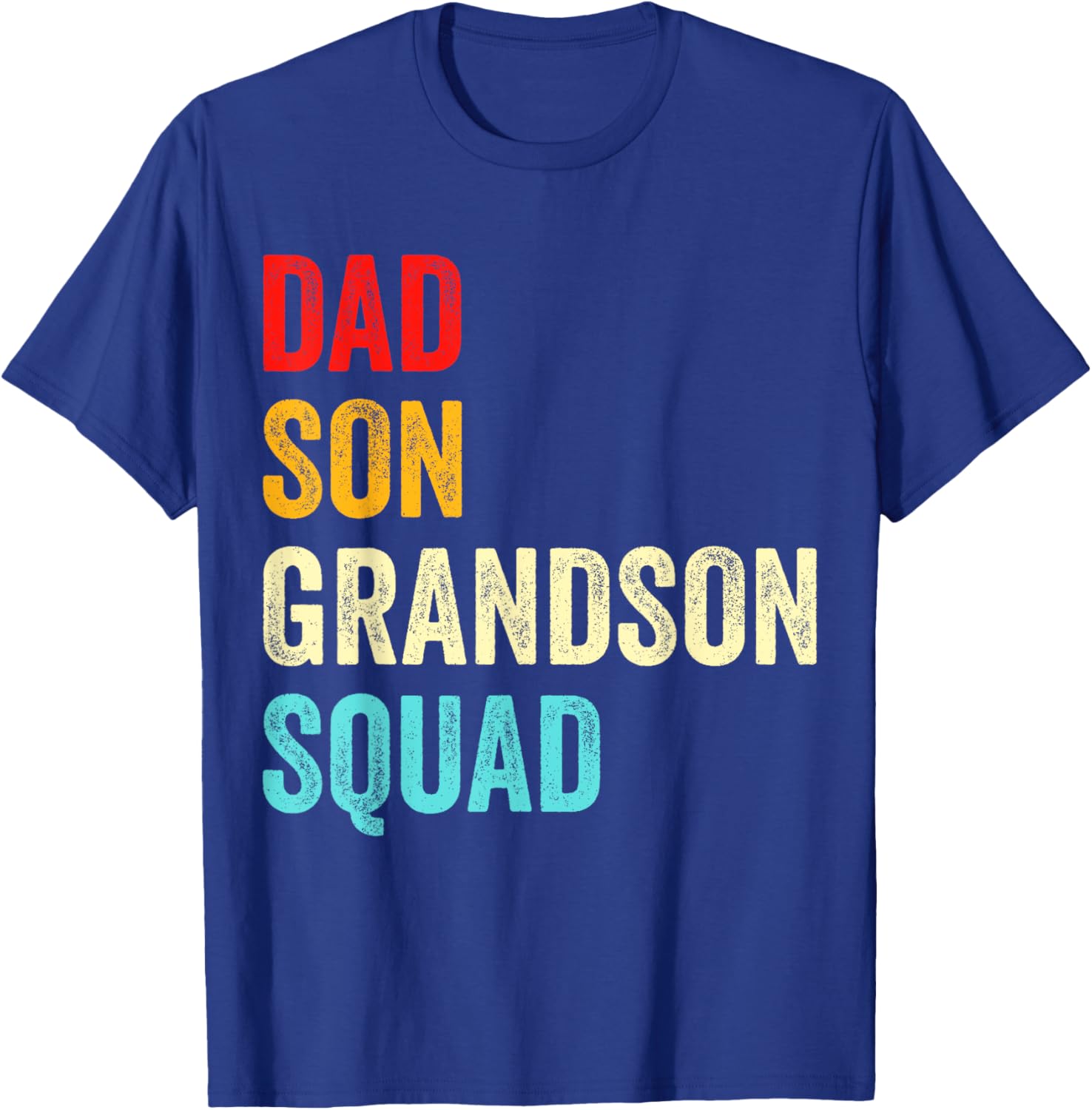 Dad Son Grandson Squad Matching Grandpa Father's Day Retro T-Shirt - T-Shirt | Royal
