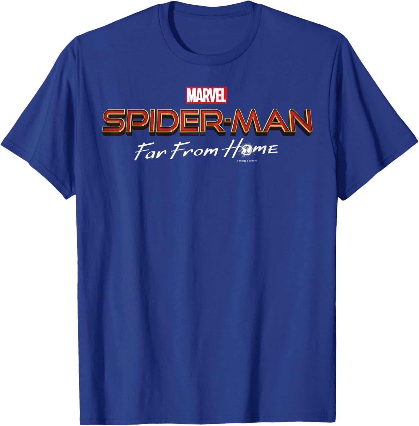 Marvel Spider-Man Far From Home Movie Title Logo T-Shirt - T-Shirt | Royal