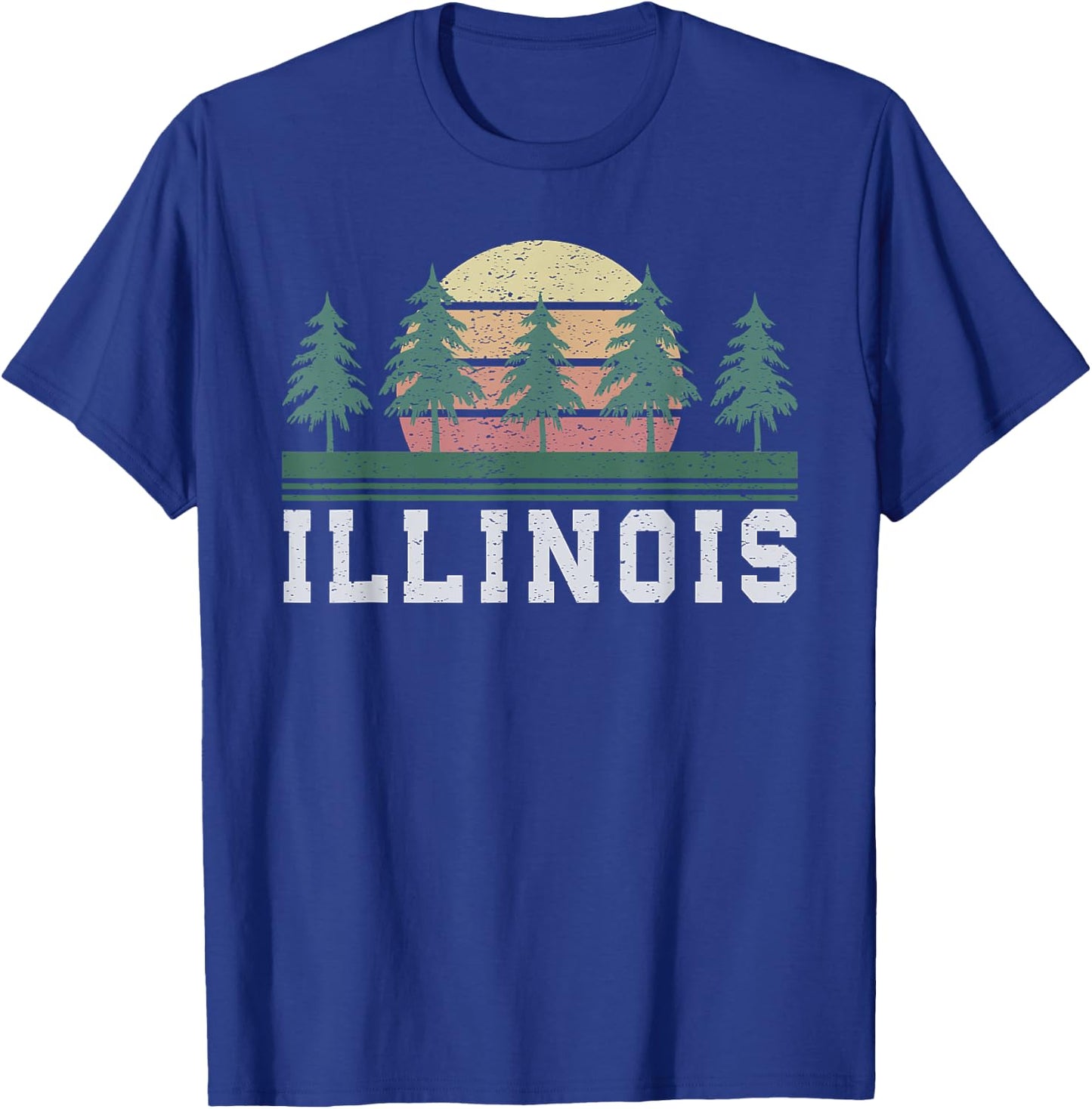 Illinois Retro Vintage Shirt Gift Men Women Kids T-Shirt - T-Shirt | Royal