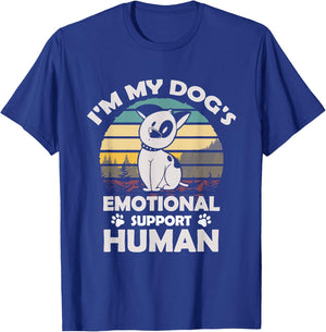 I'm My Dog's Emotional Support Human Retro Vintage Gift T-Shirt - T-Shirt | Royal