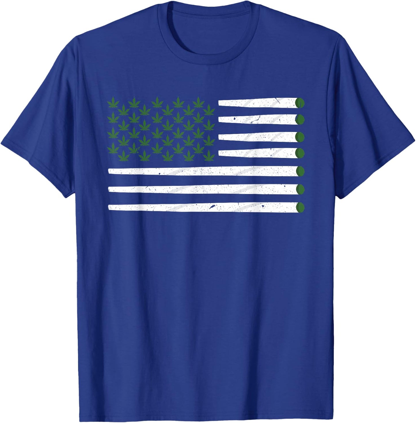 Weed Cannabis Patriot Joint American Flag Marijuana Gift Men T-Shirt - T-Shirt | Royal