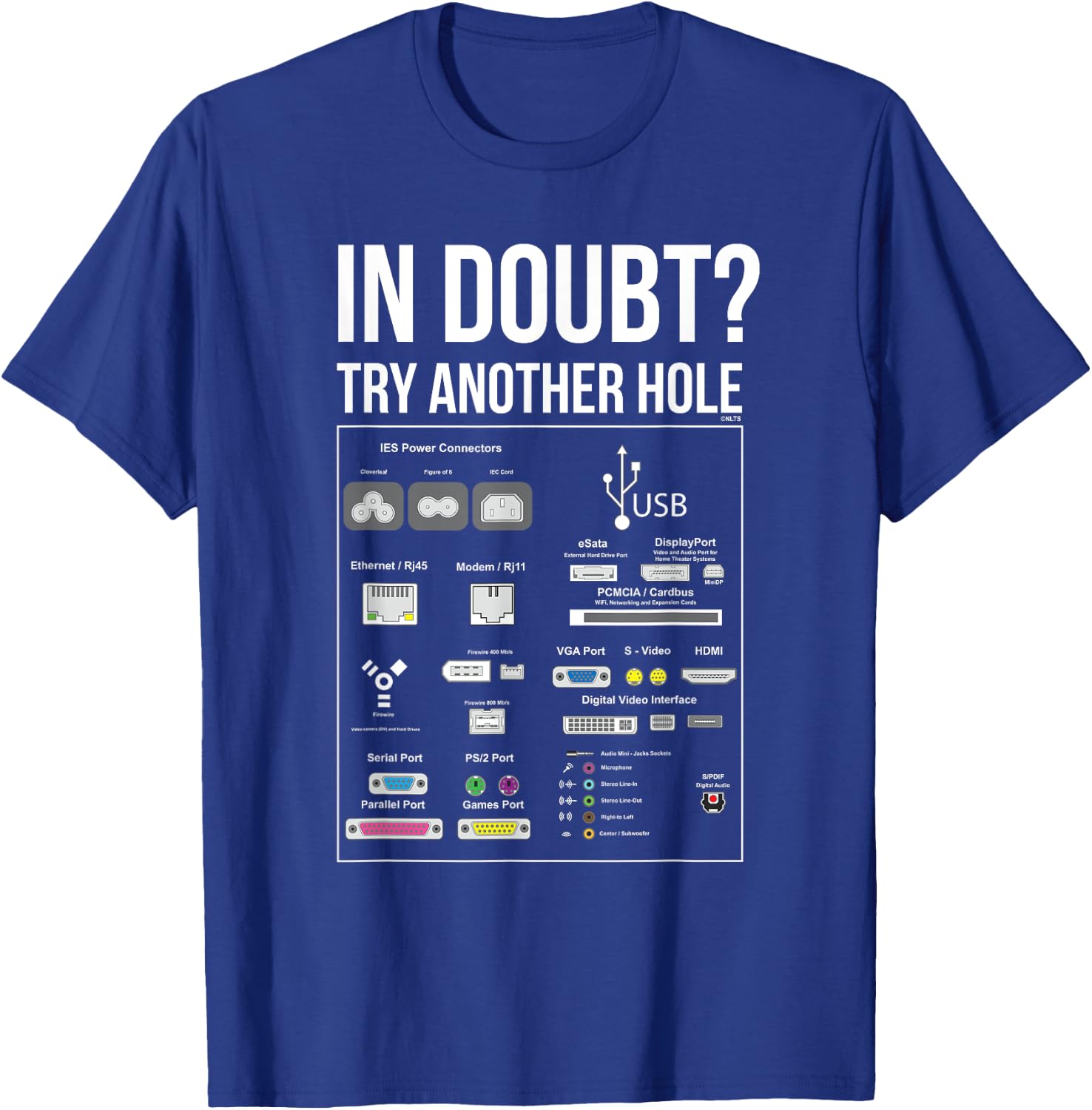 When in Doubt, try Another Hole Funny Humor T-Shirt - T-Shirt | Royal
