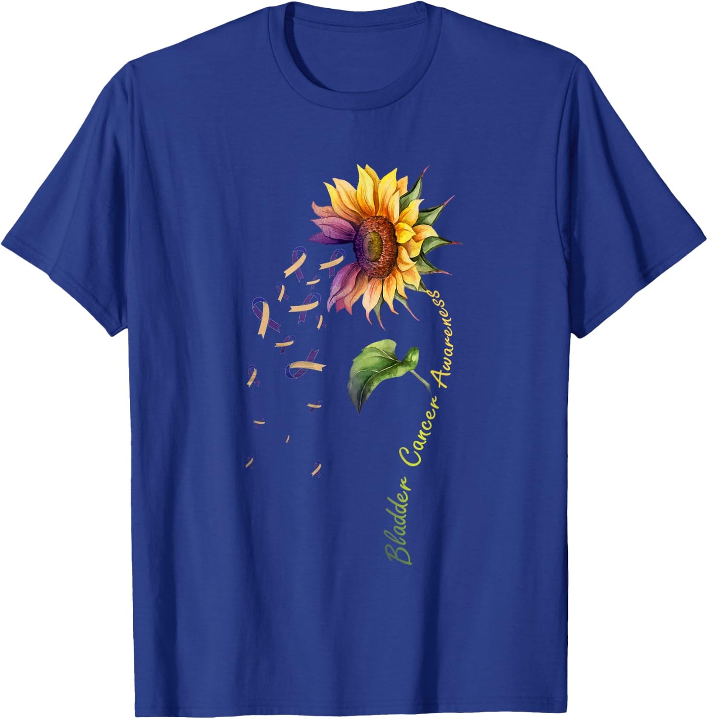 Bladder Cancer Awareness Sunflower Shirt T-Shirt - T-Shirt | Royal