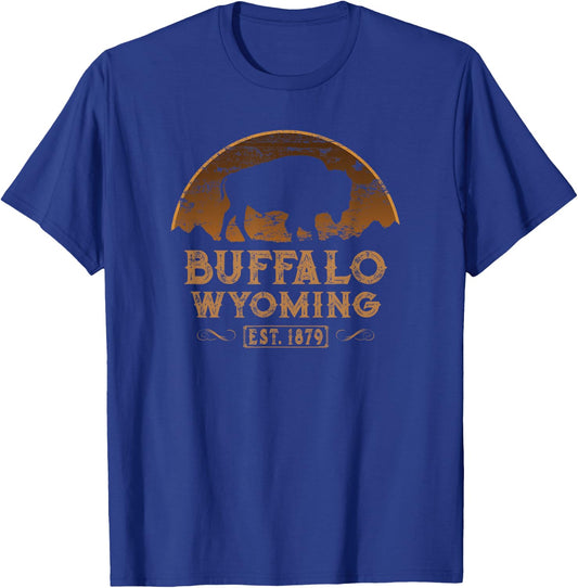 Buffalo Wyoming WY Rodeo Cowboy T-Shirt - T-Shirt | Royal