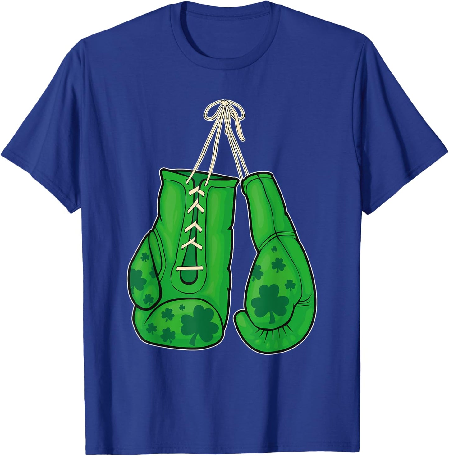 St Patricks Day Boxing Gloves Green Lucky Shamrock T-Shirt - T-Shirt | Royal