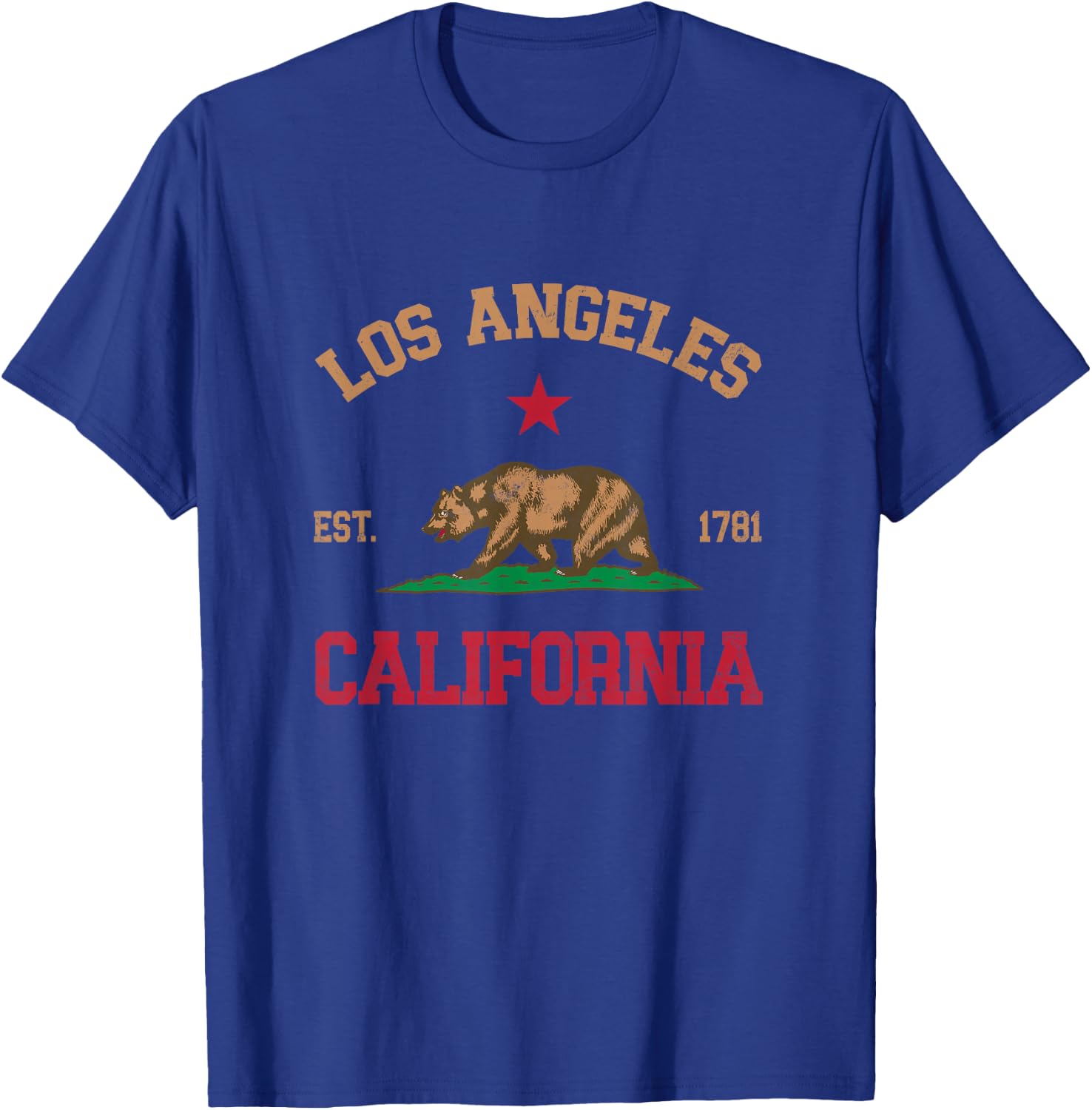 Los Angeles, California CA Designs -Adults , Black, Small, Short Sleeve T-Shirt - T-Shirt | Royal