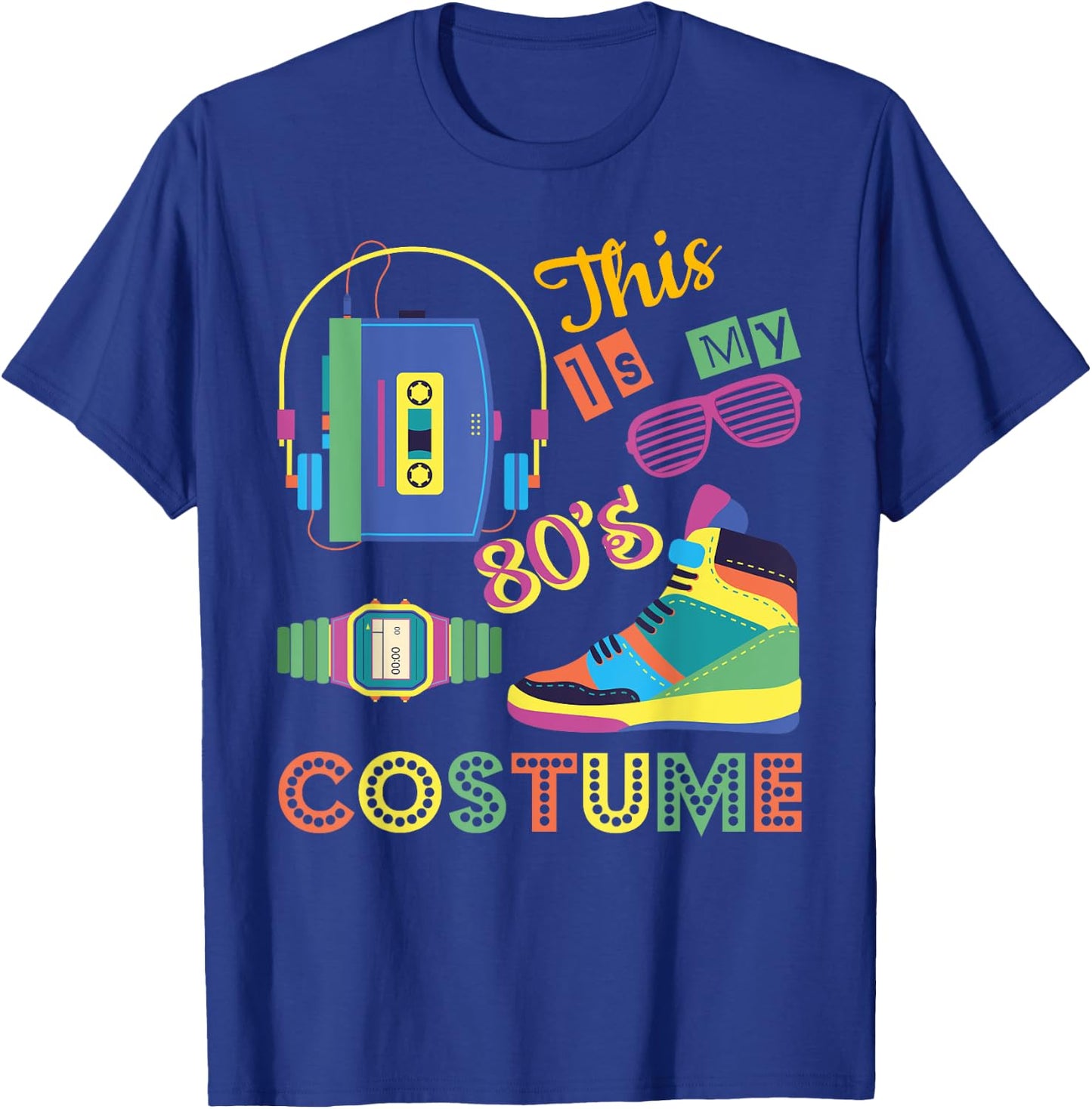 This Is My 80s Costume 1980s Awesome Vintage Retro T-Shirt - T-Shirt | Royal