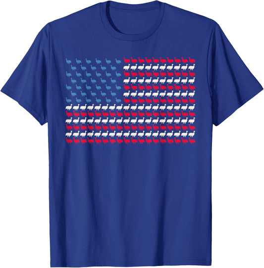 Guinea Fowl American Flag Pearl hen US 4th Of July USA Gift T-Shirt - T-Shirt | Royal
