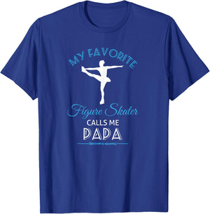 Ice Skating Papa T Shirt - Figure Skater T-Shirt - T-Shirt | Royal