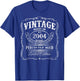 Vintage Classic Born In 2004 Classic 21st Birthday T-Shirt - T-Shirt | Royal