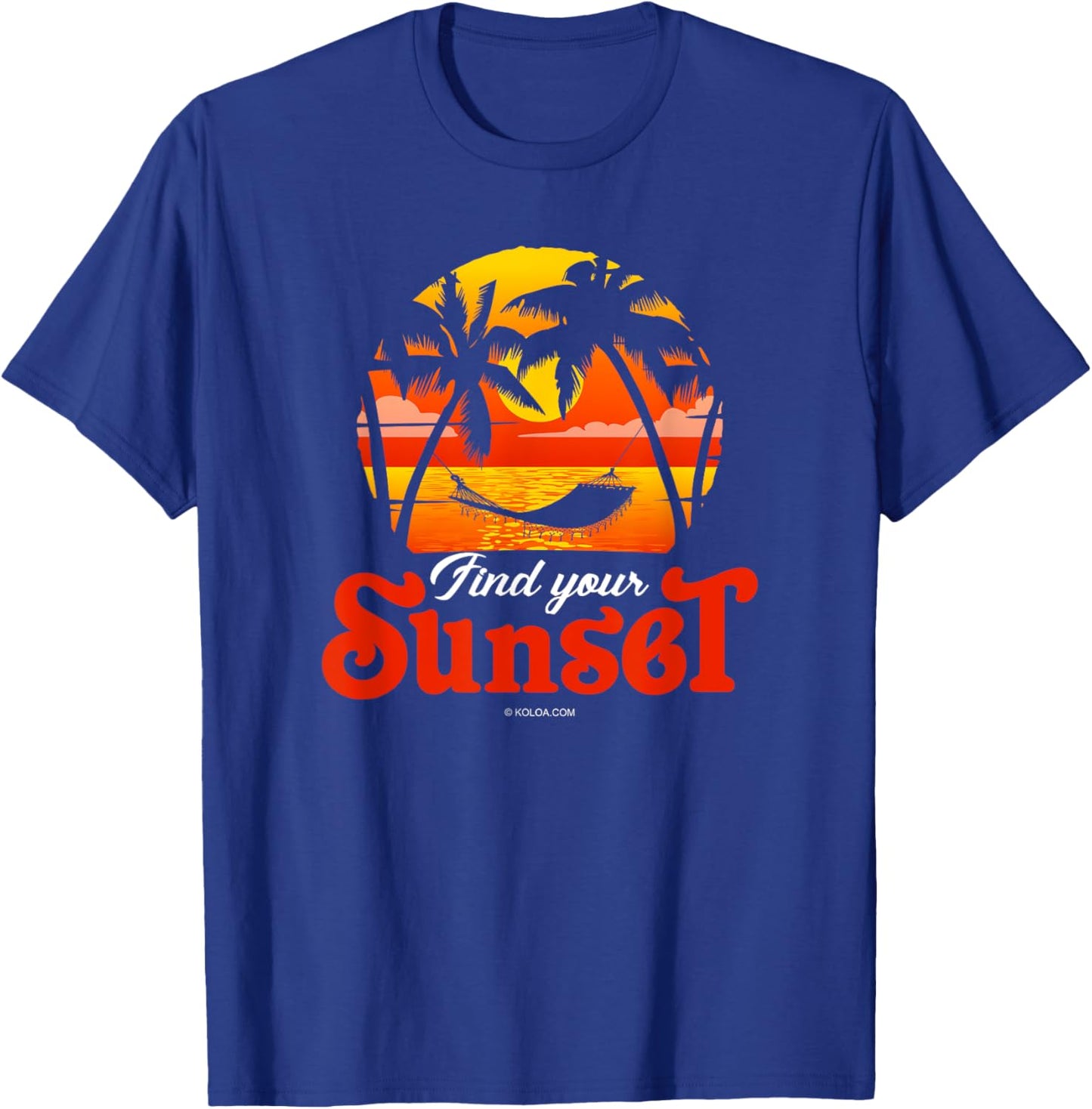 Find Your Sunset Hammock Logo T-Shirt - T-Shirt | Royal