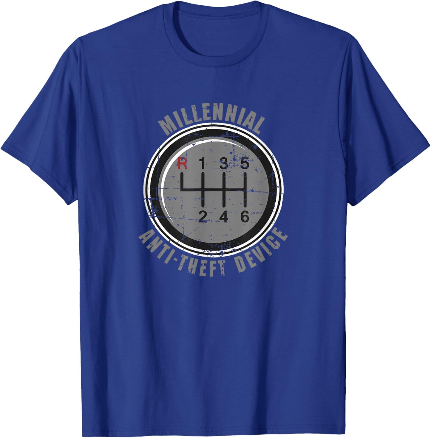 Manual Gear Box Millennial Anti-Theft Device T-Shirt - T-Shirt | Royal