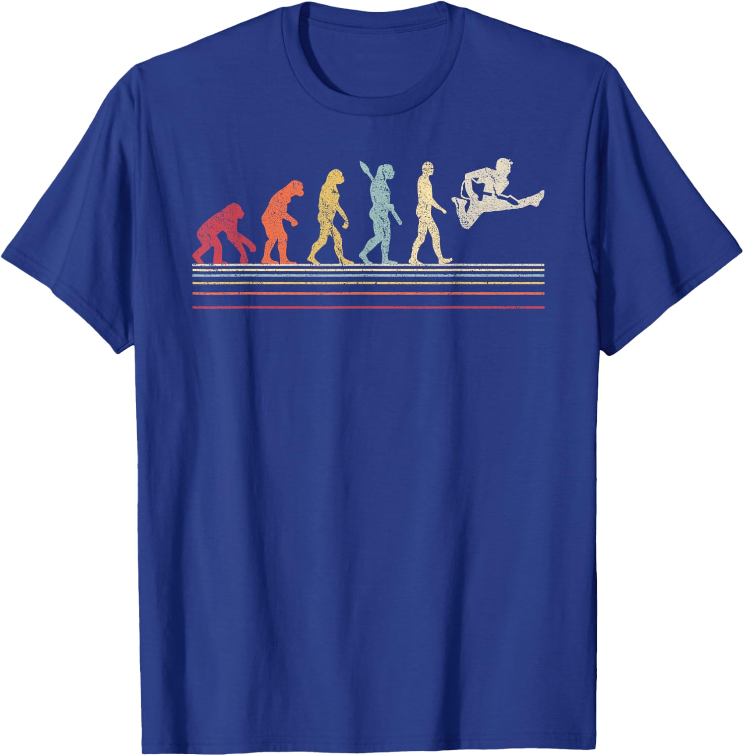 Funny Guitar T Shirt. Retro Vintage Evolution Of Man Shirt T-Shirt - T-Shirt | Royal