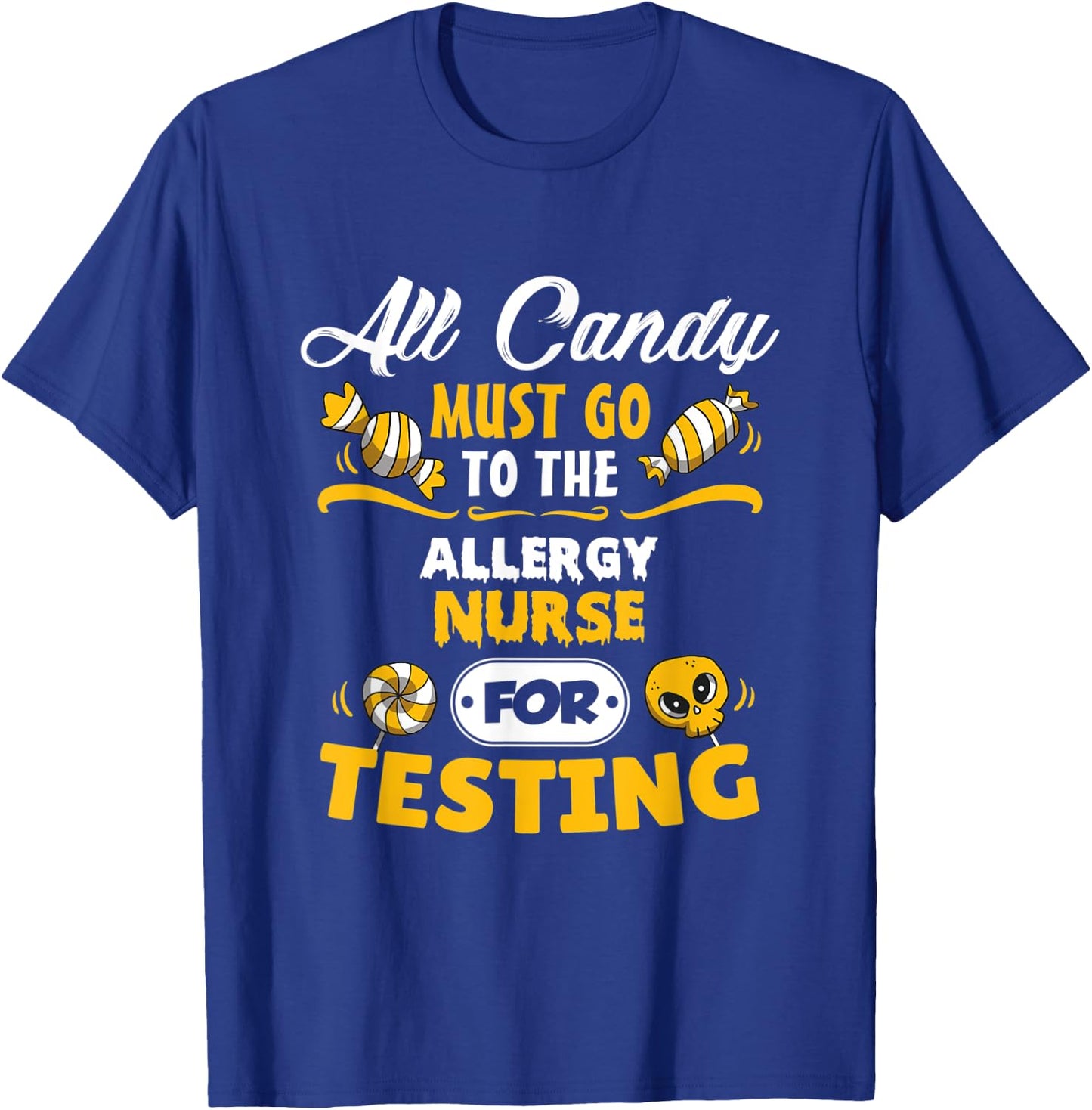 Funny Allergy Nurse Halloween T-Shirt - T-Shirt | Royal