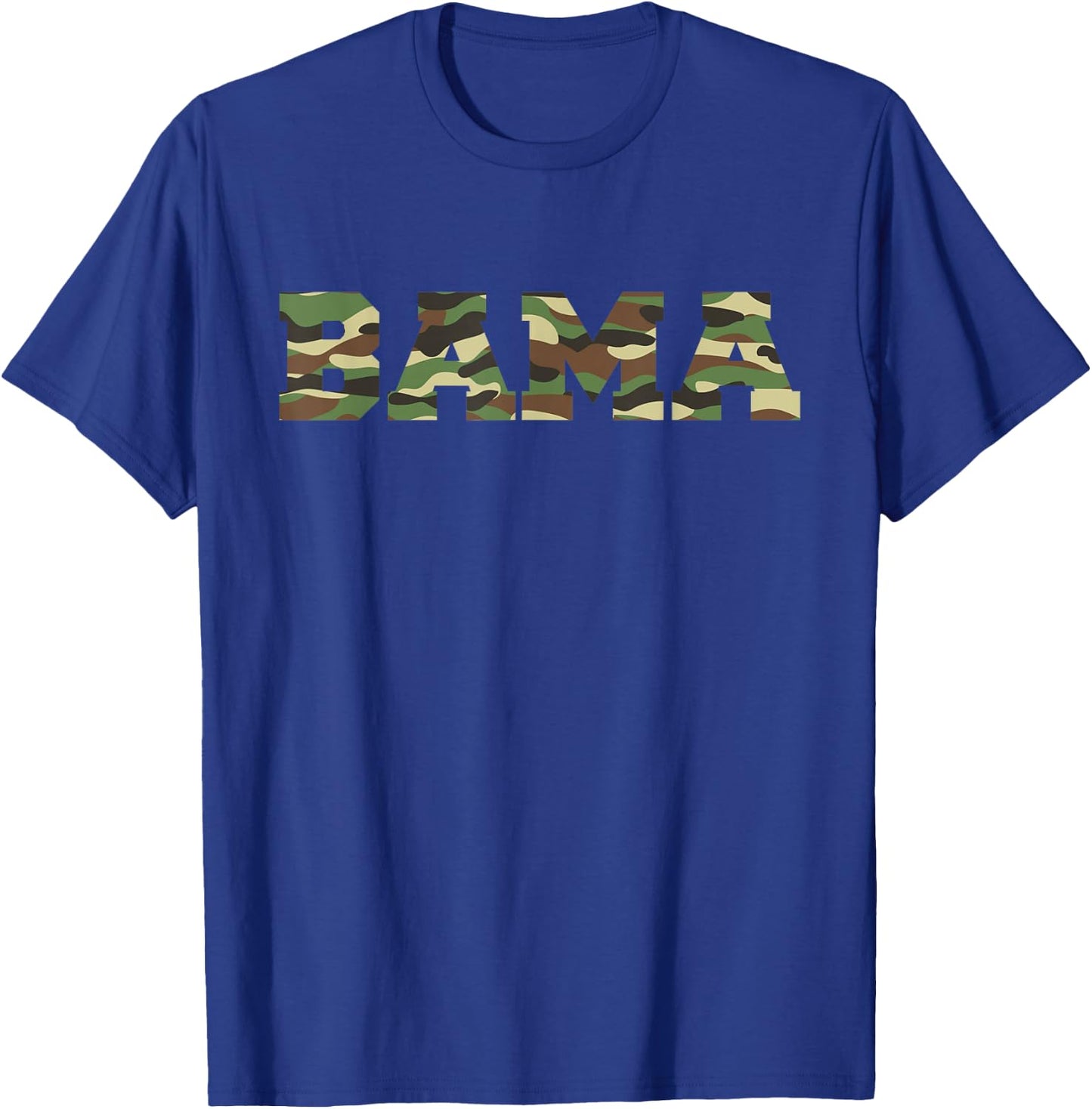 ALABAMA Pride Bold Green Camouflage College Sports Font T-Shirt - T-Shirt | Royal