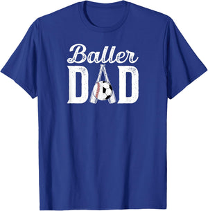 Baller Dad Proud Baseball Soccer Dad Of Ballers T-Shirt - T-Shirt | Royal
