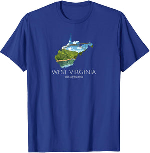 West Virginia Proud State Motto Wild And Wonderful T-Shirt - T-Shirt | Royal