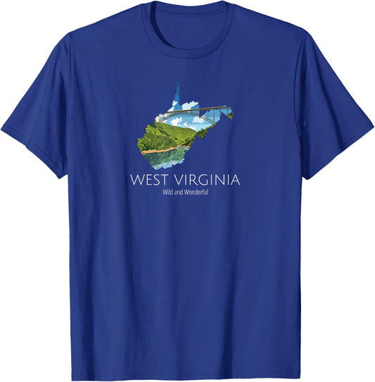 West Virginia Proud State Motto Wild And Wonderful T-Shirt - T-Shirt | Royal