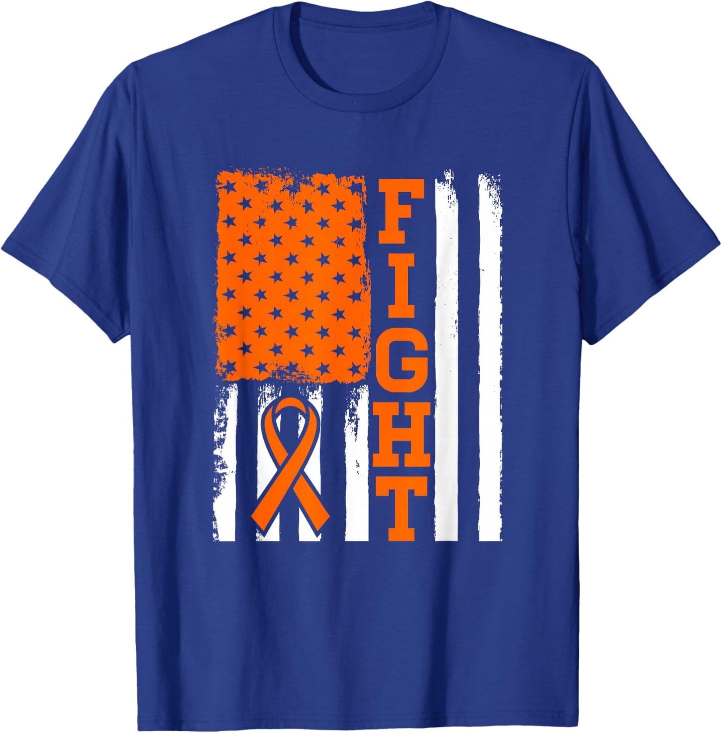 Fight Flag - Leukemia Cancer Shirt Gift Leukemia Fighter T-Shirt - T-Shirt | Royal