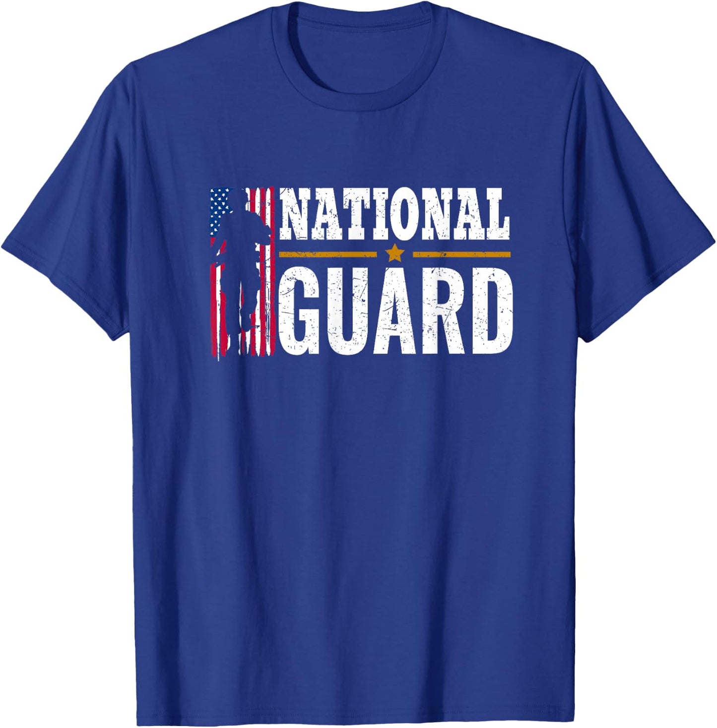 National Guard American Flag Proud T-Shirt - T-Shirt | Royal