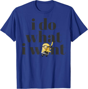 Despicable Me Minions Stuart Do What I Want Graphic T-Shirt - T-Shirt | Royal
