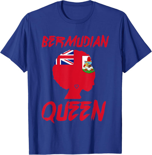 Bermudian Queen Bermuda Flag Afro Pride Proud Culture Pride T-Shirt - T-Shirt | Royal