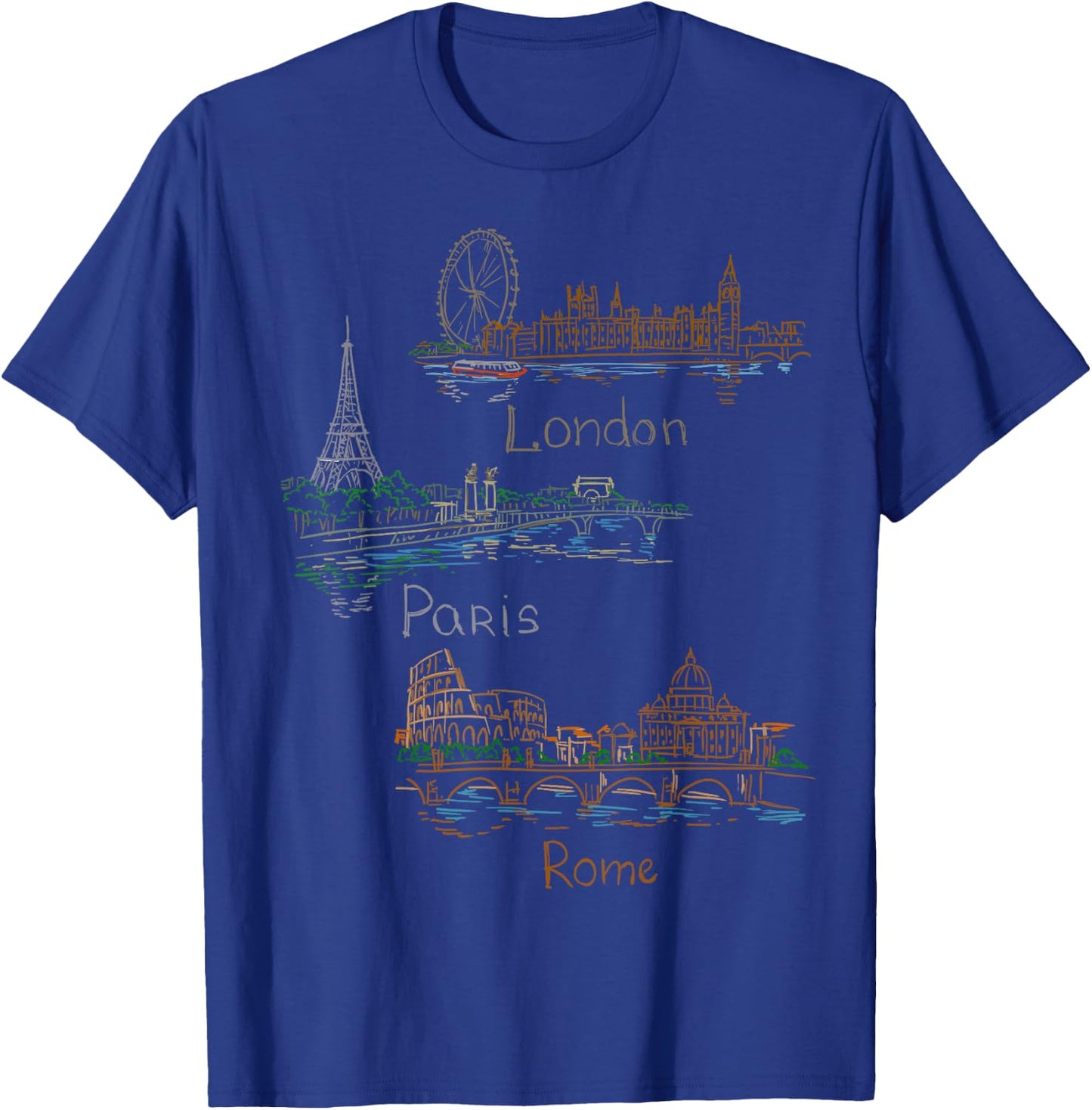 London Paris Rome Shirt T-Shirt - T-Shirt | Royal