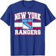 New York Rangers Stripe Black Officially Licensed T-Shirt - T-Shirt | Royal