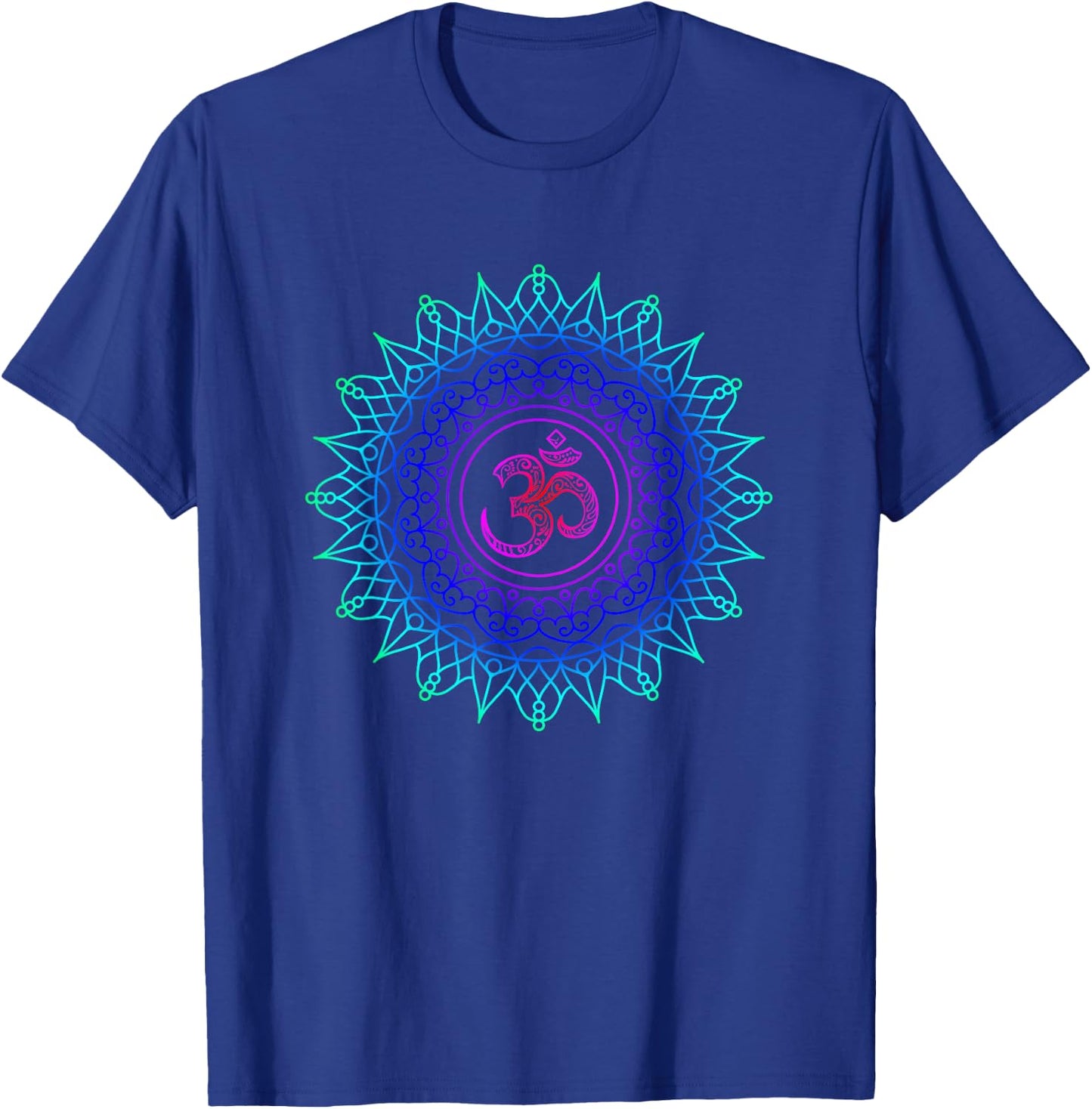 Om Mandala Rainbow | Spiritual New Age Buddhist Yoga T Shirt T-Shirt - T-Shirt | Royal