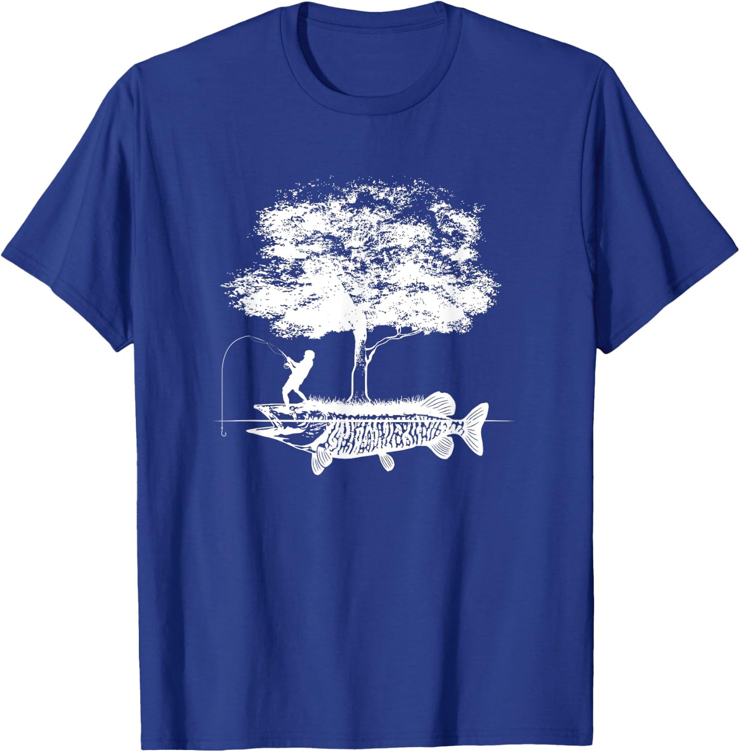 Musky Fish Artistic Boys Love Muskie Fishing Gift T-Shirt - T-Shirt | Royal