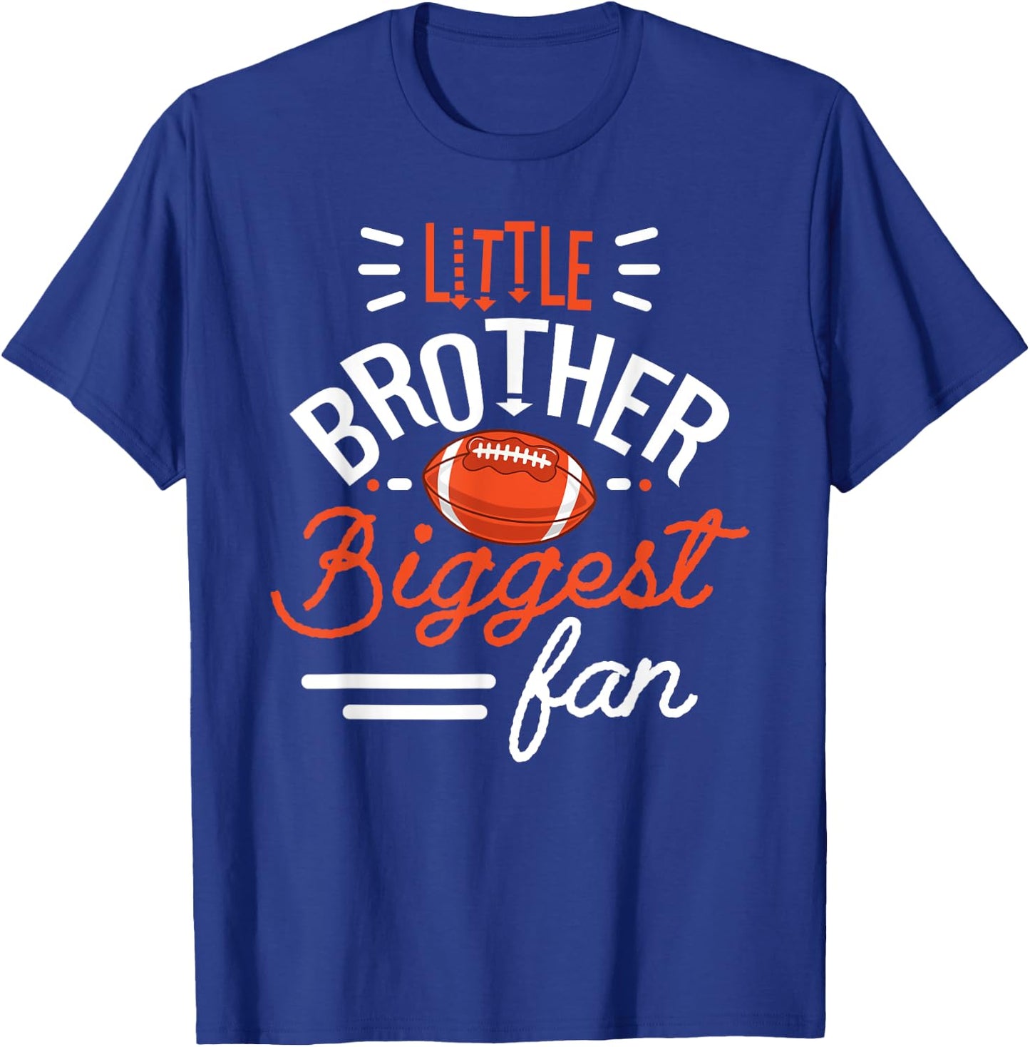 Little Brother Biggest Fan Football, Football T-Shirt - T-Shirt | Royal