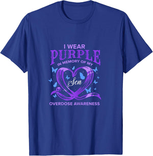I Wear Purple For My Son Overdose Awareness T-Shirt - T-Shirt | Royal