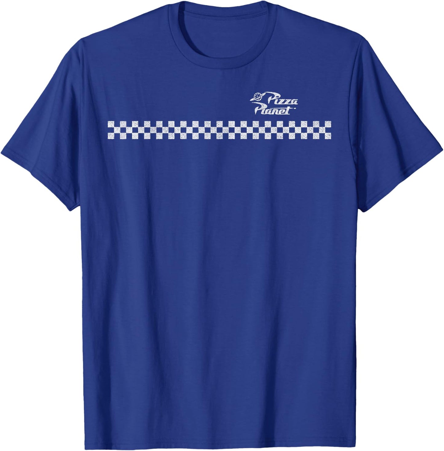 Disney Pixar Toy Story Checkered Pizza Planet Logo T-Shirt - T-Shirt | Royal