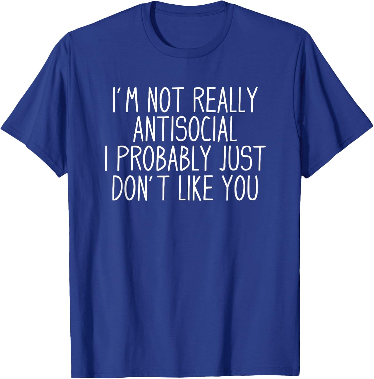 Antisocial Co. Funny Introvert -Adults Black Modern Classic T-Shirt - T-Shirt | Royal