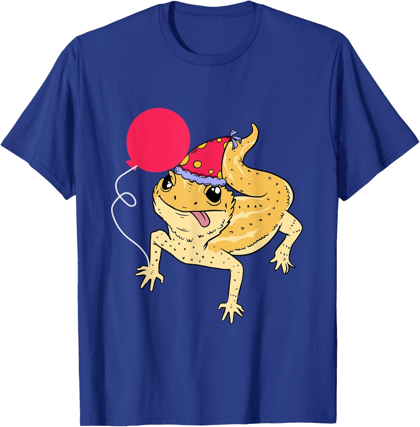 Bearded Dragon Lover Birthday Party Hat Lizard Bday Theme T-Shirt - T-Shirt | Royal