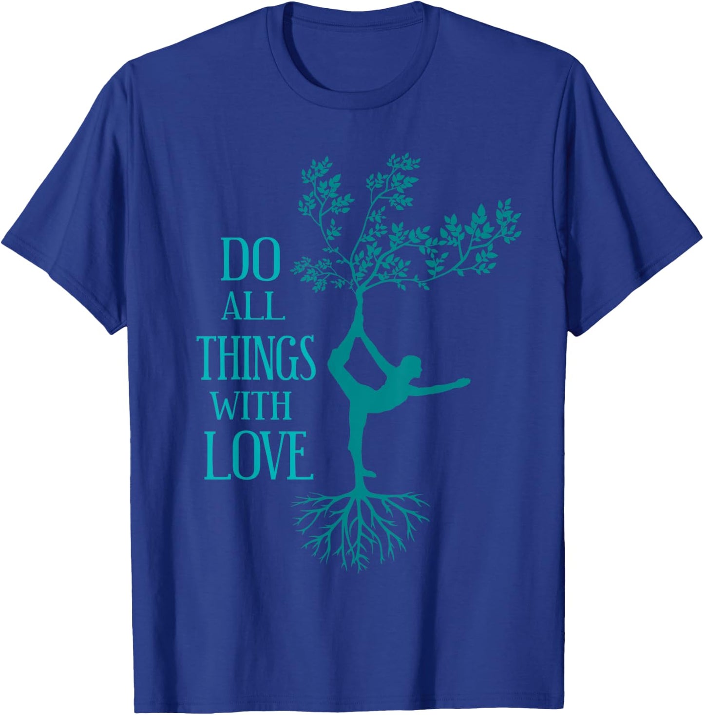 Yoga Love - Dancer Tree Pose T-Shirt - T-Shirt | Royal