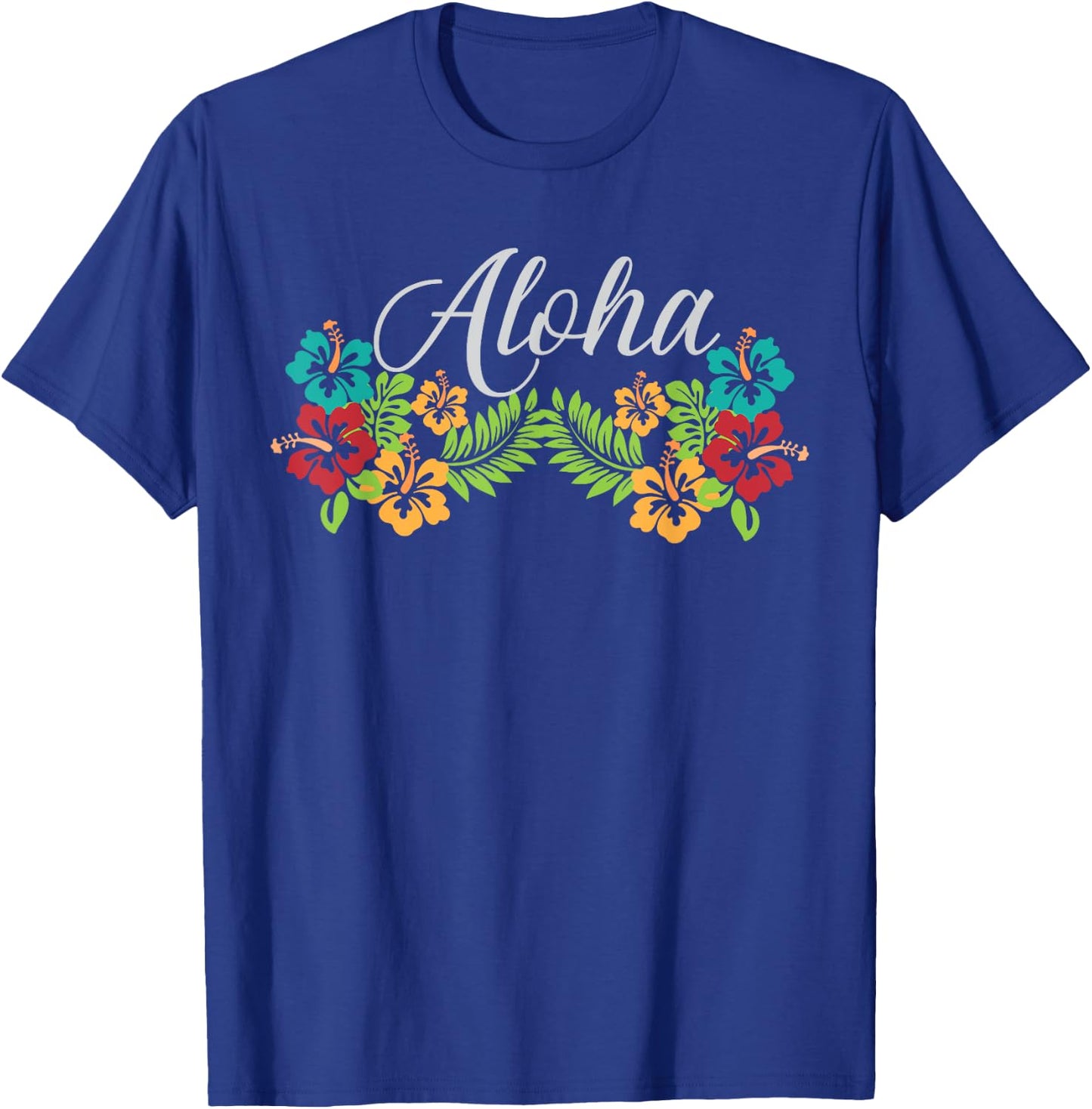 Aloha Hawaii Hibiscus Flower - Aloha Ohana Hawaiian T-Shirt - T-Shirt | Royal