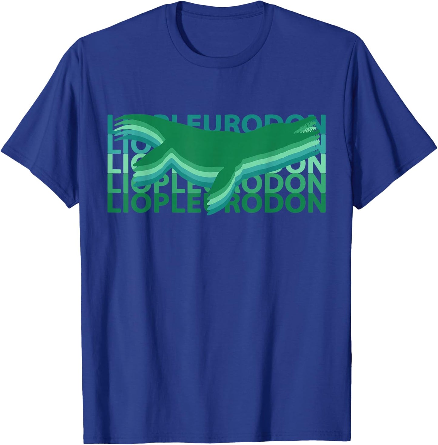 Liopleurodon Dinosaurs Vintage Repeat T-Shirt - T-Shirt | Royal
